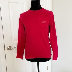 VINEYARD VINES Red Pocket Vintage Longe Sleeve Tee Size Large